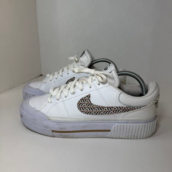 Nike Court Legacy Lift Sneaker Shoes White Hemp Black Summit Women's Size 10 - Picture 5 of 9